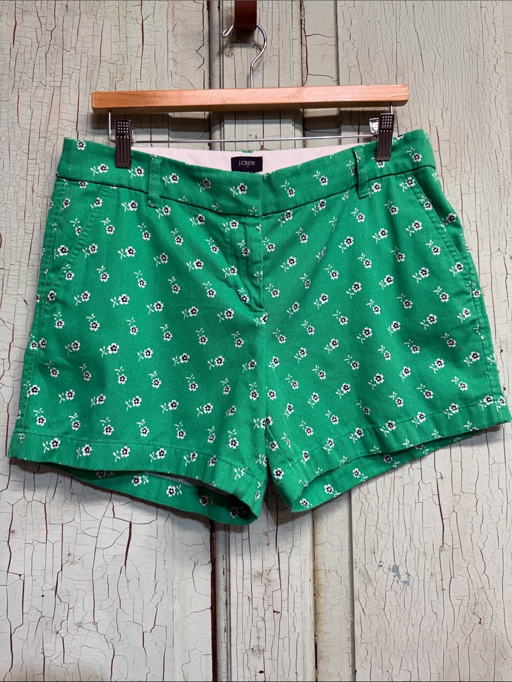 J. Crew Green Floral Shorts